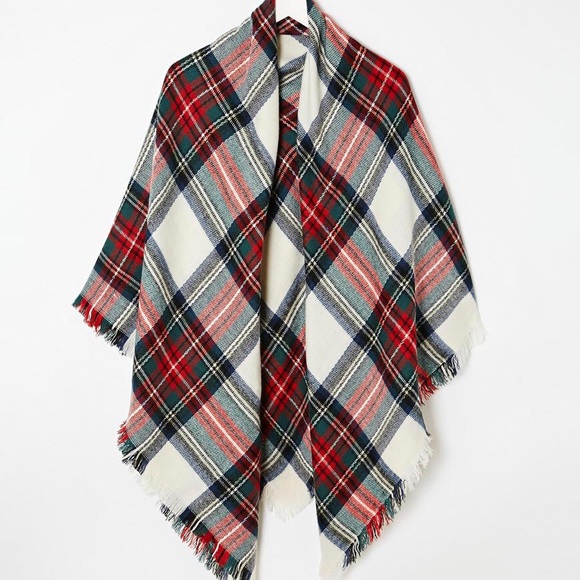 ASOS Oversized Square Scarf in Check- Multi - Picture 2 of 5